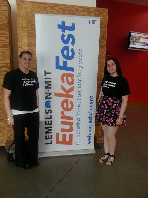 Katie Dzugan, UIF Program Associate (left) & Fellow Hristina Milojevic, Union College at EurekaFest 2014.